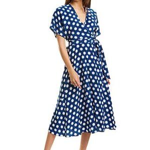 NWT Diane von Furstenberg Kelsey Silk midi wrap dress S